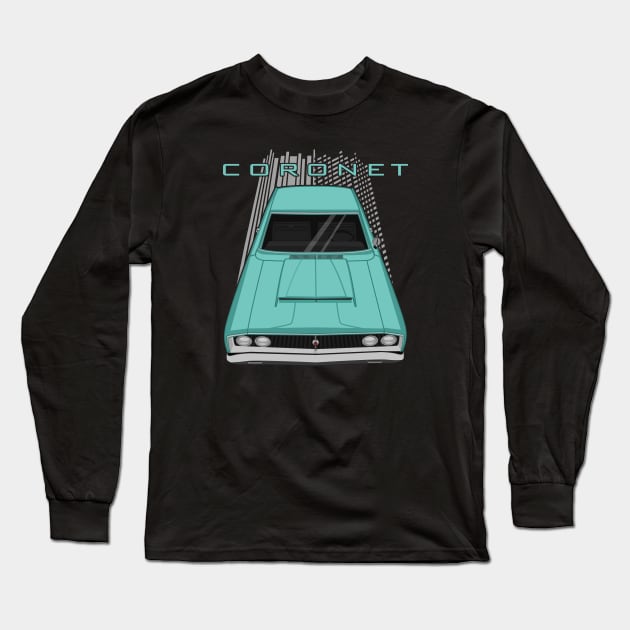 Dodge Coronet 1968 - turquoise Long Sleeve T-Shirt by V8social